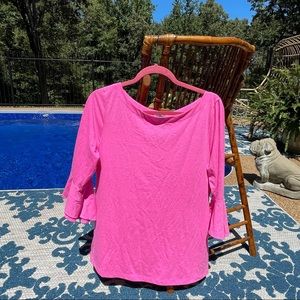 Lilly Pulitzer top bell sleeve hot pink